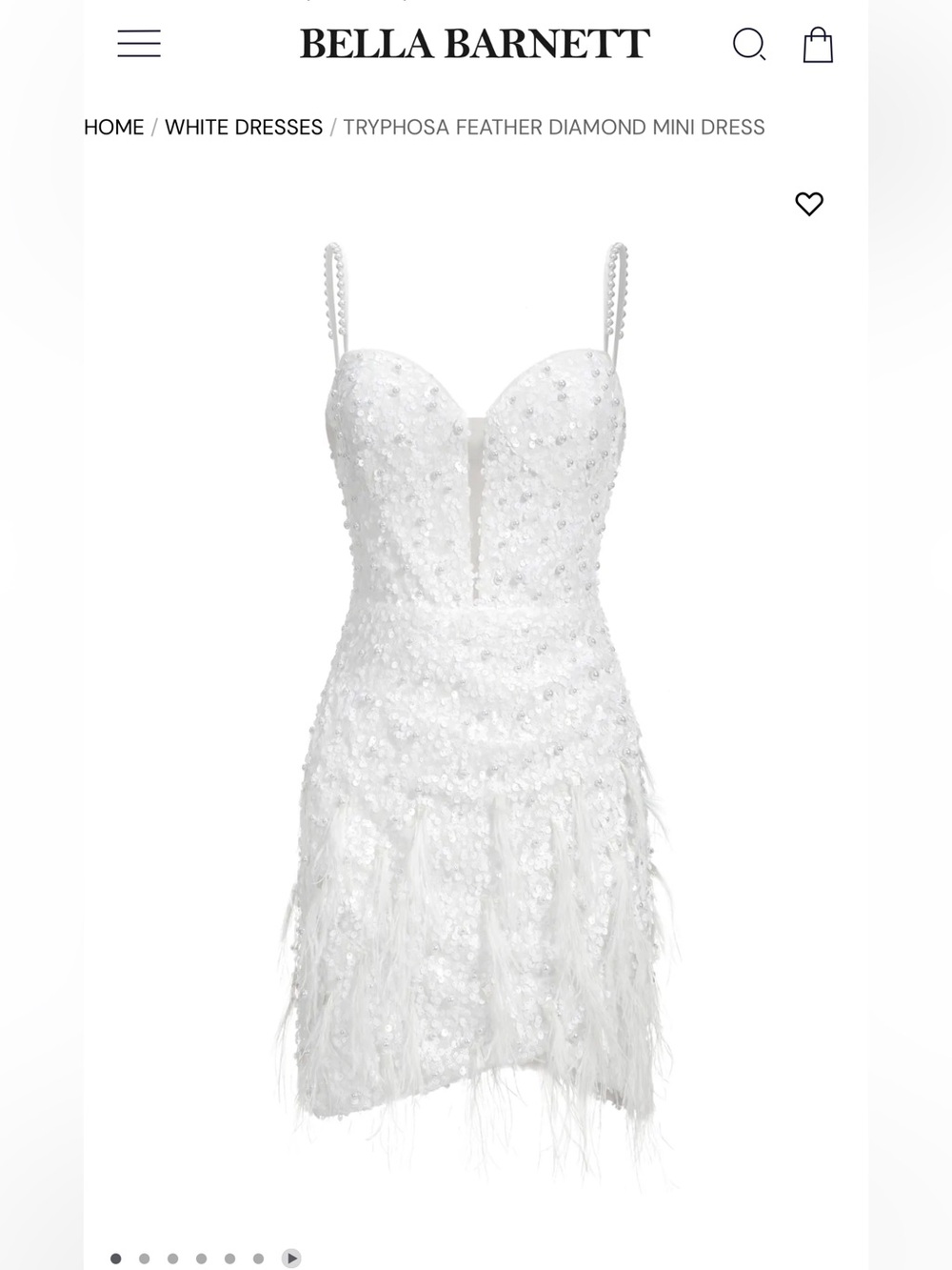 White Feather Diamond Mini Dress
